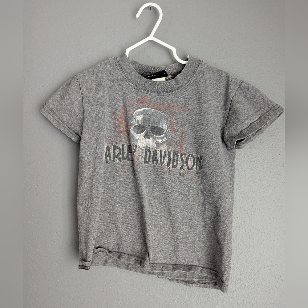 Youth Harley-Davidson Gray Crewneck T-shirt Size XS 2T - 4T.